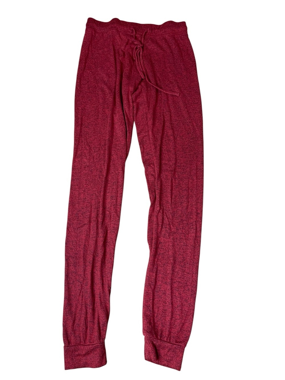 Bootlegger Weekend Burgundy Heather Knit Drawstring Joggers Size Small